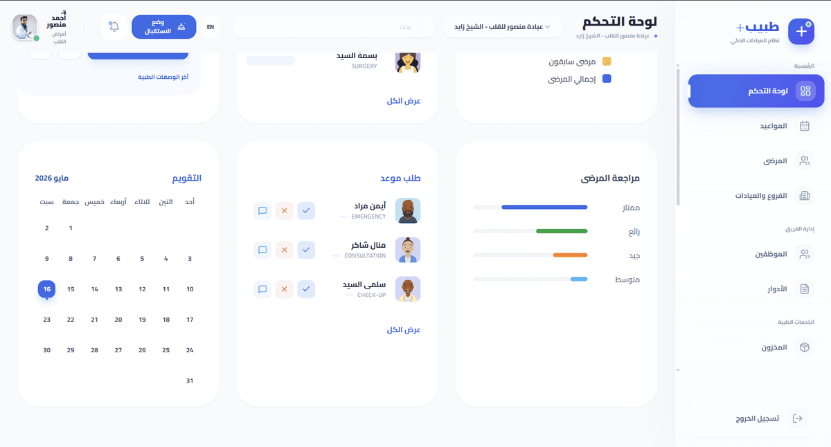 إحصائيات لوحة التحكم